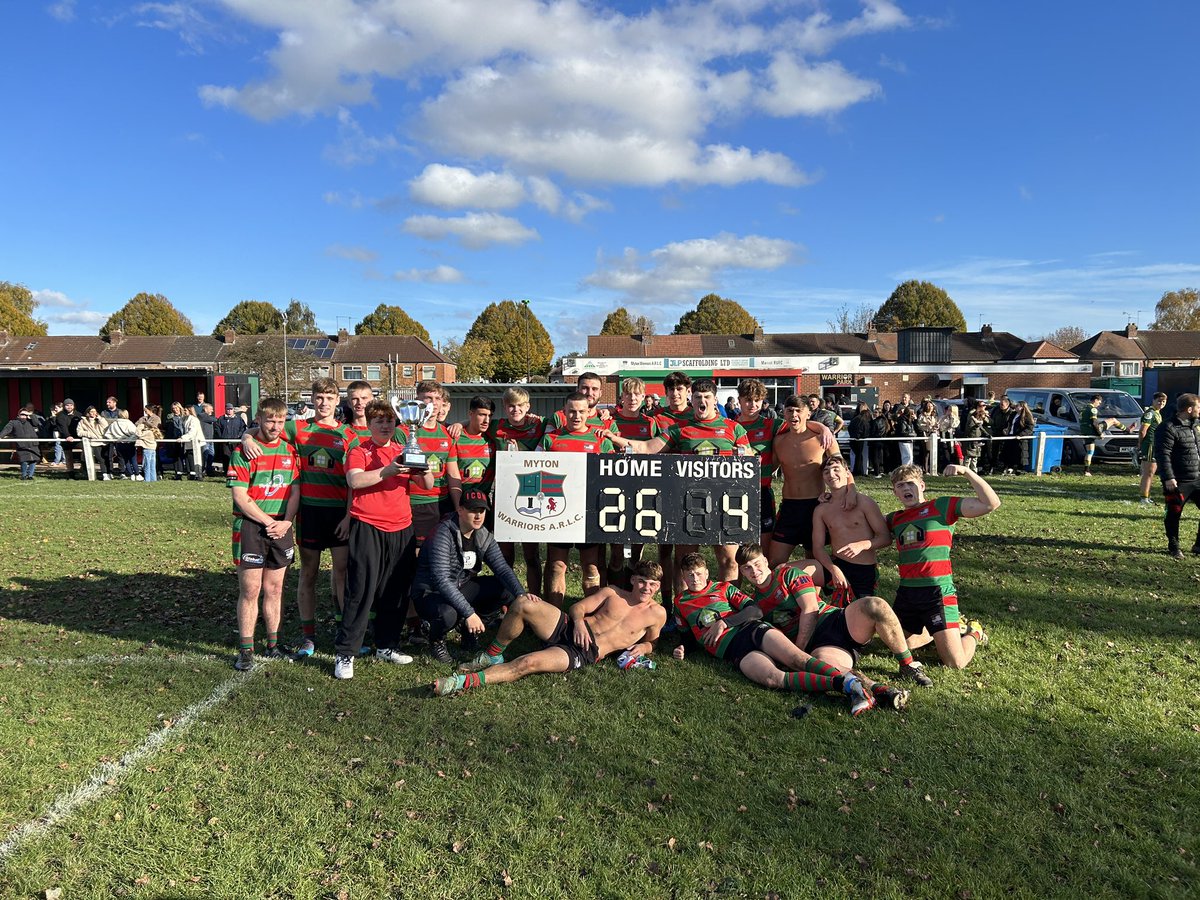 MytonWarriors's tweet image. Massive good luck to @MytonWarriors U16’s in the 2024 @BarlaCups Yorkshire Cup Final this Sunday💪🏼🏆🍀

Sun 3rd November 

@MytonWarriors v @siddalrl 12:00pm KO @FevRoversRLFC WF7 5EN

Last game for some lads before joining professional clubs👏🏆🏉❤️💚#UpTheWarriors #CommunityRL