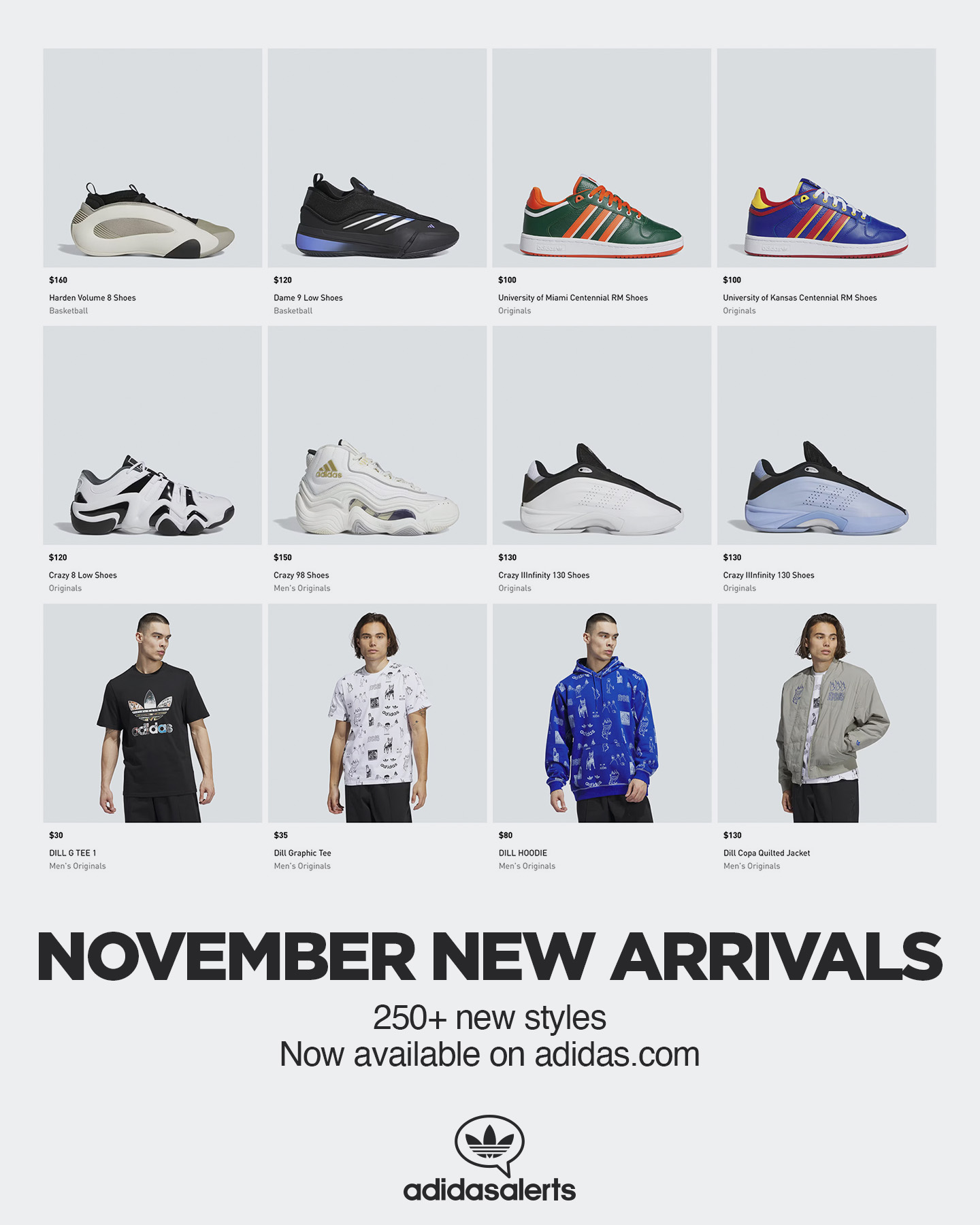 adidas alerts on X Now available on adidas US. adidas November New Arrivals. SHOP https t FgWhocy3H7 ad Browse the tweet thread below to shop all of November s New Arrivals https t 4kbQGWVeCj X
