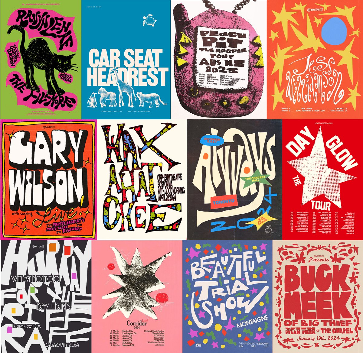 emma bers 2024 gig poster roundup  👩‍🎨