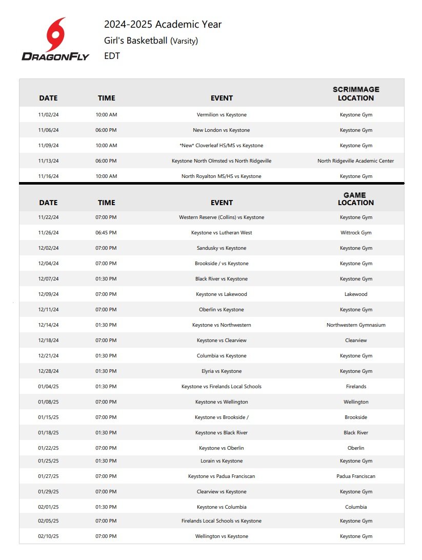 2024-25 Keystone Lady Wildcats Basketball Schedule

***Games, Times, &amp; Locations all subject to change

#LadyWildcatsBasketball 
#LetsGo