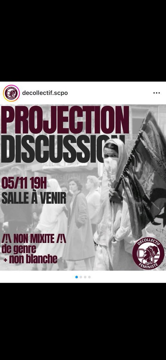 F_Desouche's tweet photo. Une conférence féministe interdite aux femmes blanches annoncée à Sciences-Po Paris https://t.co/RfEFI01cCb