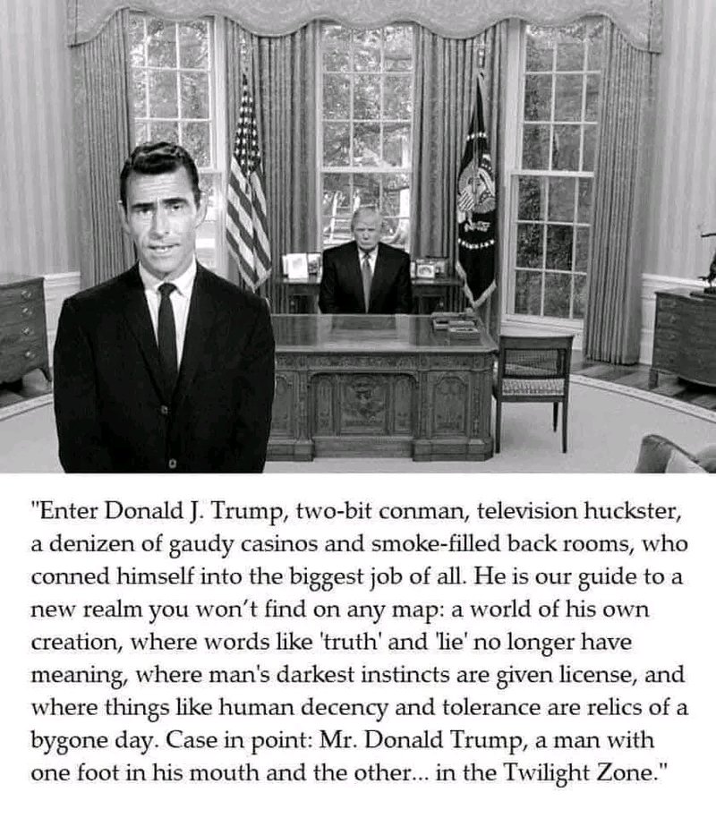 It is time to make DJT go away for good. We must overwhelm the ballot box with our votes for Kamala. We all have been living in the Twilight zone since 2015, when DJT came down that garish escalator. #VoteBlueToPreserveYourRights #wtpGOTV24 #DemVoice1 #TakeBackFL