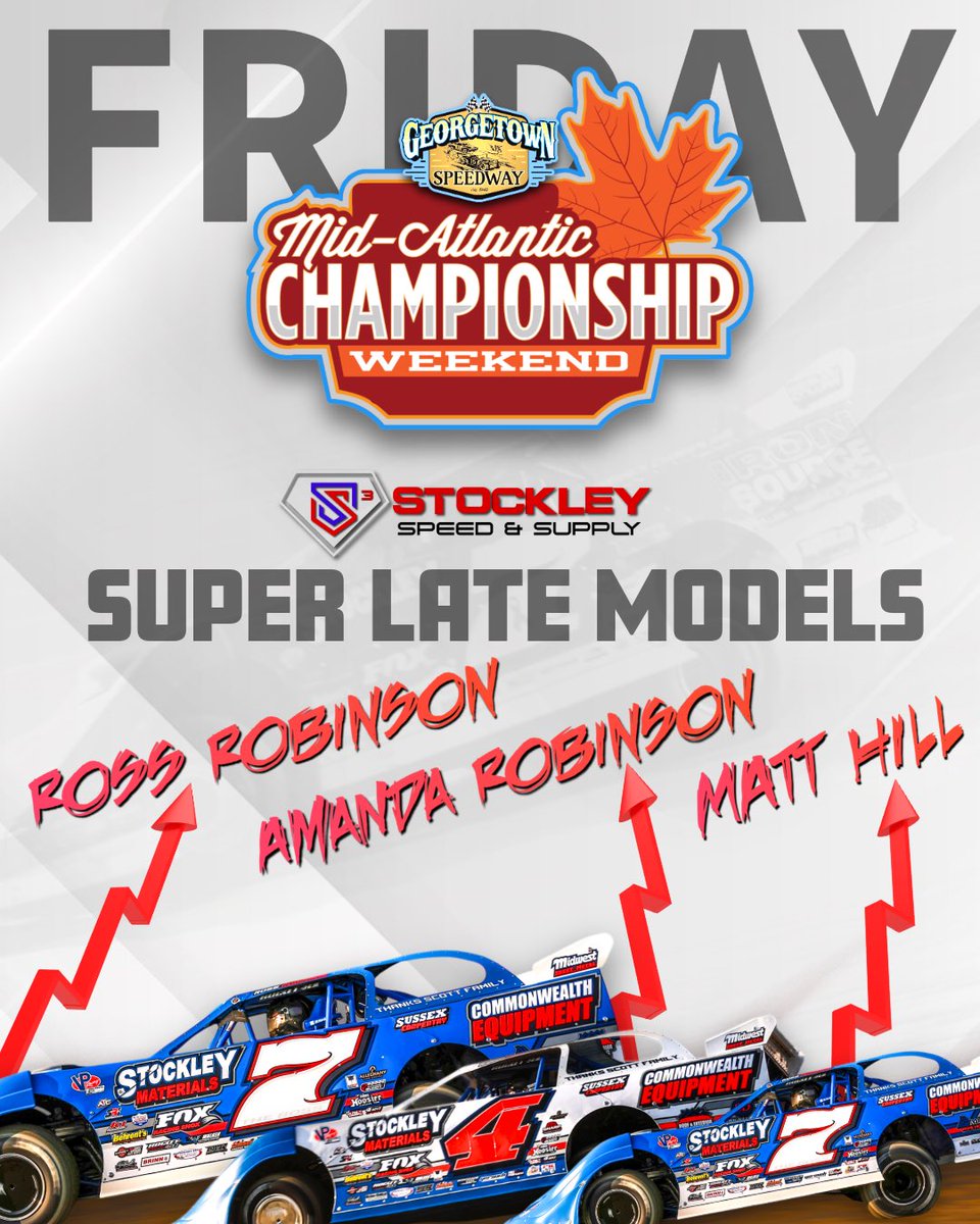 RossRobinsonRacing (@rracing7) on Twitter photo 7οΈβ£ x 4οΈβ£ x 7οΈβ£ | Ross, Amanda and Matt Hill kick off Mid-Atlantic Championship Weekend tonight at <a href="/thegtownspdwy/">Georgetown Speedway</a>
We have Timed Hot Laps and our Stockley Speed & Supply Super Late Models Heat Races tonight.
πΊ <a href="/FloRacing/">FloRacing</a>
π± <a href="/MyRacePass/">MyRacePass</a> 7οΈβ£ x 4οΈβ£ x 7οΈβ£ | Ross, Amanda and Matt Hill kick off Mid-Atlantic Championship Weekend tonight at <a href="/thegtownspdwy/">Georgetown Speedway</a>
We have Timed Hot Laps and our Stockley Speed & Supply Super Late Models Heat Races tonight.
πΊ <a href="/FloRacing/">FloRacing</a>
π± <a href="/MyRacePass/">MyRacePass</a>