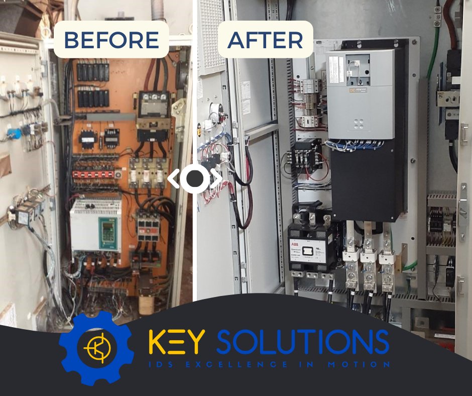 Do u have production interruption issues? Budget restraints? IDS offers retrofits. Before: obsolete handling equipment, dc drive parts, &amp; old breaker. New: complete panel w/ modern breaker, new DC drive, wiring, &amp; modern Networked connection. Contact us today to learn more about
