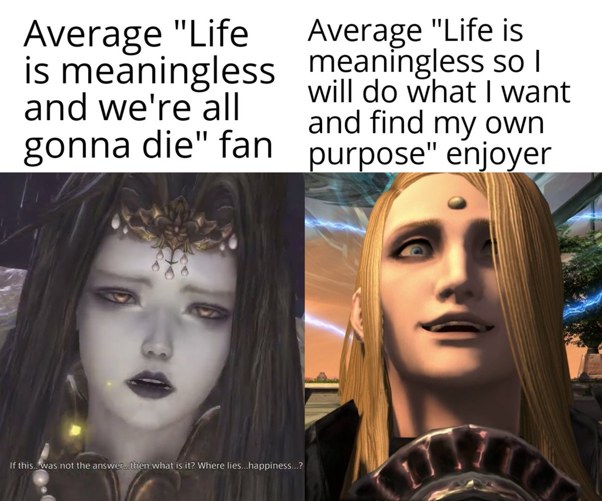 fadamniel's tweet image. who would win: giant bird woman here to bring on the apocalypse through her song that penetrates the universe, or just one extremely determined powerful nerd of a prince who thinks despair is cringe