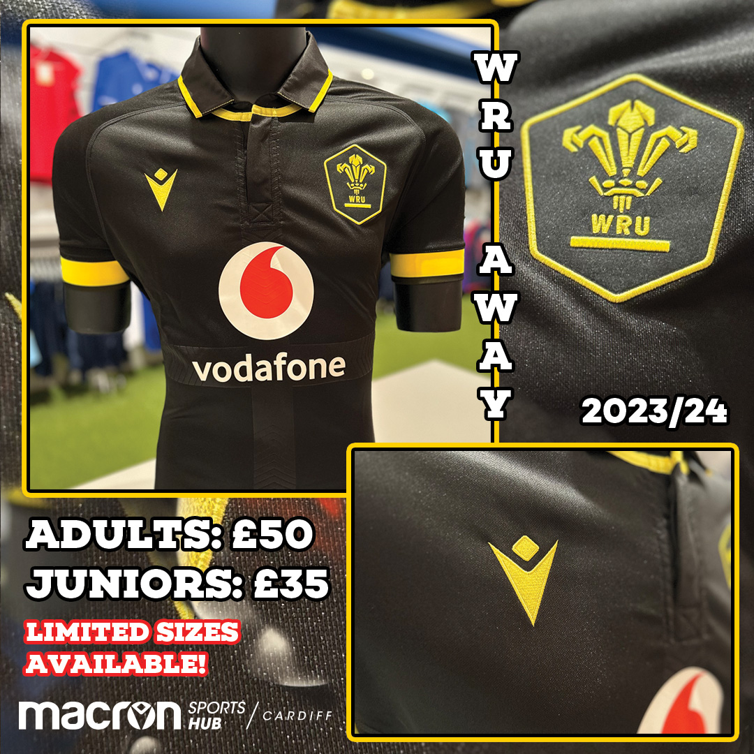 Get your hands on Welsh Rugby 2023/24 Home &amp; Away jerseys available in-store and online!

Limited sizes available!

Don't forget to RT to be in with a chance of winning 2 tickets to see Wales vs Fiji on Sunday the 10th of November! 👀🔥

#throughfireandflames