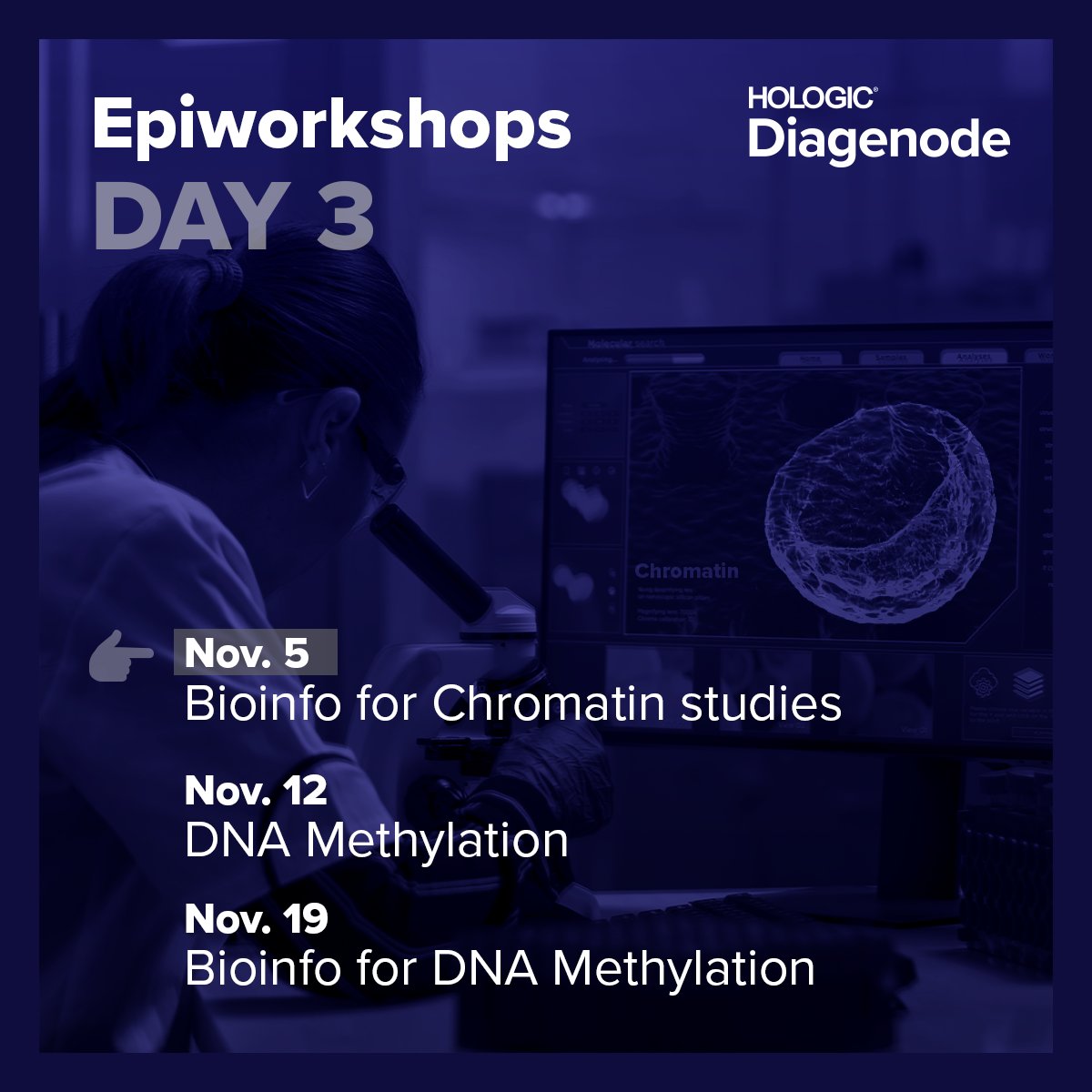 🔬 Join us on Tuesday, November 5th for an EpiWorkshop on Bioinformatics for Chromatin Studies! 

Times: Paris: 18:00 / NY: 12:00PM / LA: 9:00AM

Register here: Epiworkshops 2024 Season

Don't miss this chance to enhance your skills and network!
#Bioinformatics #Epigenomics