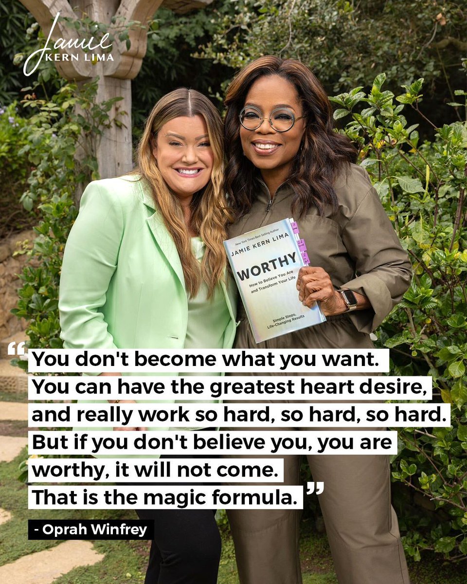 JamieKernLima's tweet photo. ✨You can chase your heart’s GREATEST desires and work tirelessly, but without BELIEF in your own worthiness, the MAGIC won't happen.💫 Embrace your inherent worth and WATCH as the universe aligns with your DREAMS!💖 @oprah
#BelieveInYou #YoureWorthy #DreamBigAways https://t.co/r7uPzFP8tC