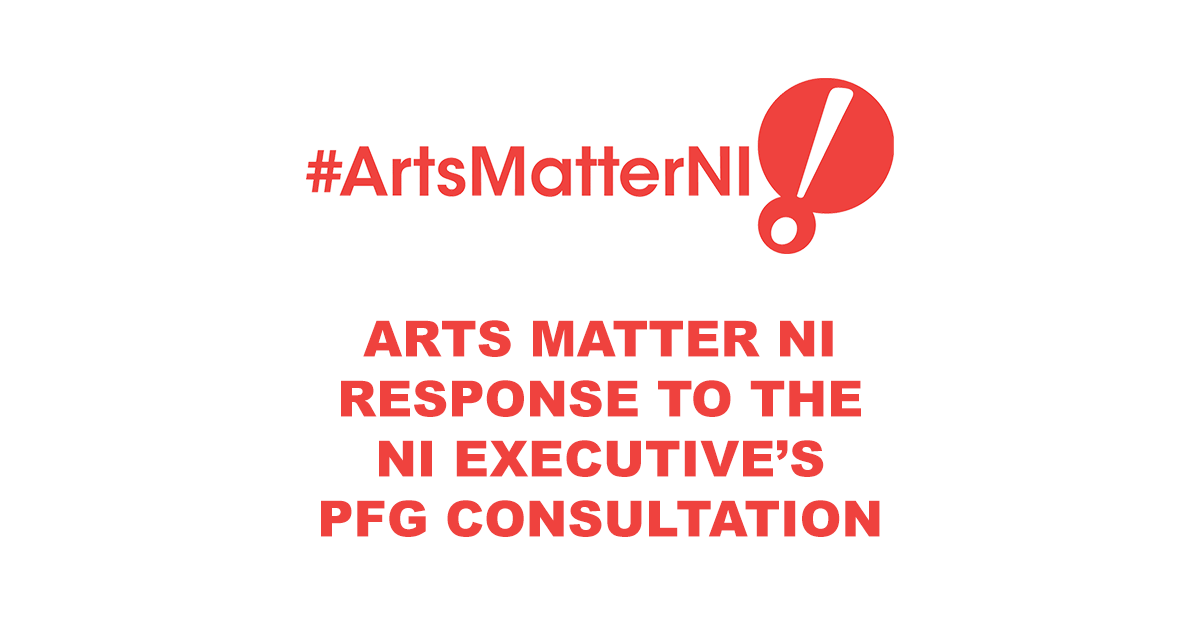 See the ArtsMatterNI response to the draft Northern Ireland Executive Programme for Government (PfG) Consultation survey.

artsmatterni.co.uk/news/arts-matt…

The deadline for contributions to the online submission is: Monday November 4th at 11.59pm.