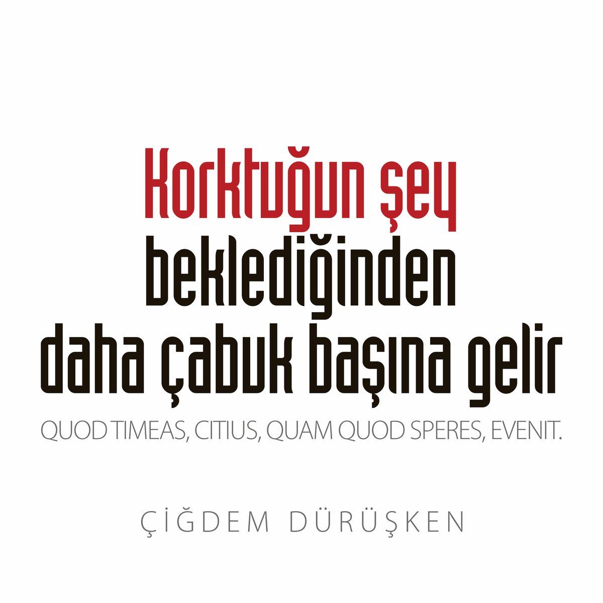 Korktuğun şey, beklediğinden daha çabuk başına gelir. (Quod timeas, citius, quam quod speres, evenit.) / Çiğdem Dürüşken - Latince Deyişler ya da Yaşamın Renkleri
#ÇiğdemDürüşken #Korku #Yaşam #Latince