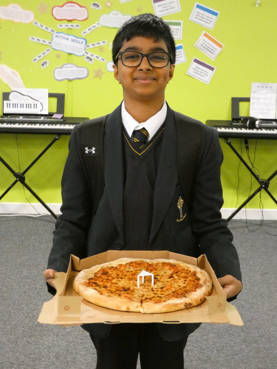 AllHallowsRC's tweet photo. A fabulous Feast Day treat for all members of form 8MWR for winning our Feast week saints trail competition. A well-deserved pizza lunch enjoyed by all, especially George who completed the trail in record time! Well done 8MWR! #TheAllHallowsWay #FeastDay @SalfordDiocese https://t.co/M1dwAdTEKt