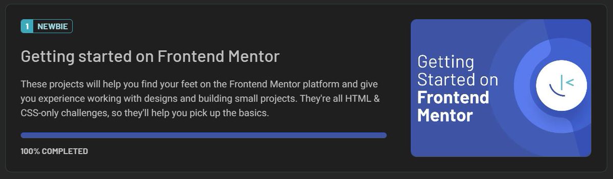 SuhasPatnaik's tweet image. Just completed the “Getting started on Frontend Mentor” learning path. 🎉

The path comprised of 4 challenges along with resources to get up and running on the @frontendmentor platform, to learn Git and GitHub basics and also to work with design files as a developer.

Summary 👇🏽