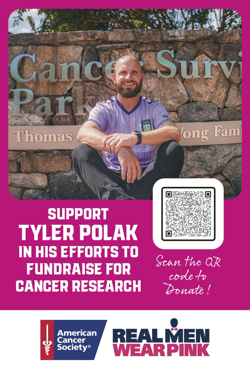 GVLTriumph's tweet photo. The #RealMenWearPink campaign is still in full swing, and @TylerPolak needs your support to reach his goal of $2,500 for the @AmericanCancer! Every dollar raised helps fund vital cancer research and support for patients and families. 🎀 https://t.co/podvBRHfge