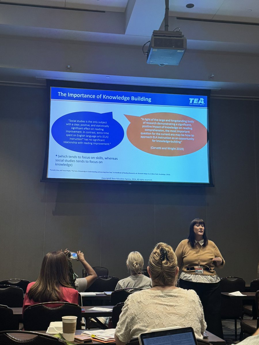 sabrina_gail's tweet image. @jennyG_247 Sharing some powerful research @TxSocialStudies conference “Social Studies is the only subject with a clear, positive, and statistically significant effect on reading improvement.” #TXCSS2024 @exploros