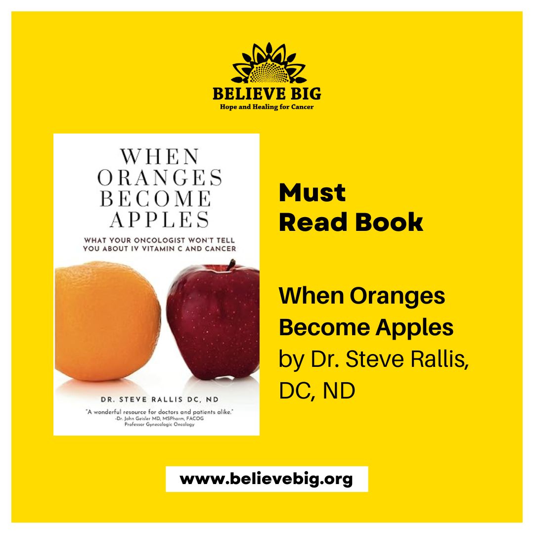 believebig1's tweet image. Book Recommendation 📚: When Oranges Become Apples: What Your Oncologist Won't Tell You About IV Vitamin C and Cancer by Dr. Steve Rallis.

Learn more : loom.ly/IKriij0

#BookRecommendation #ComplementaryTherapy #BelieveBig #AlternativeMedicine ##CancerSupport