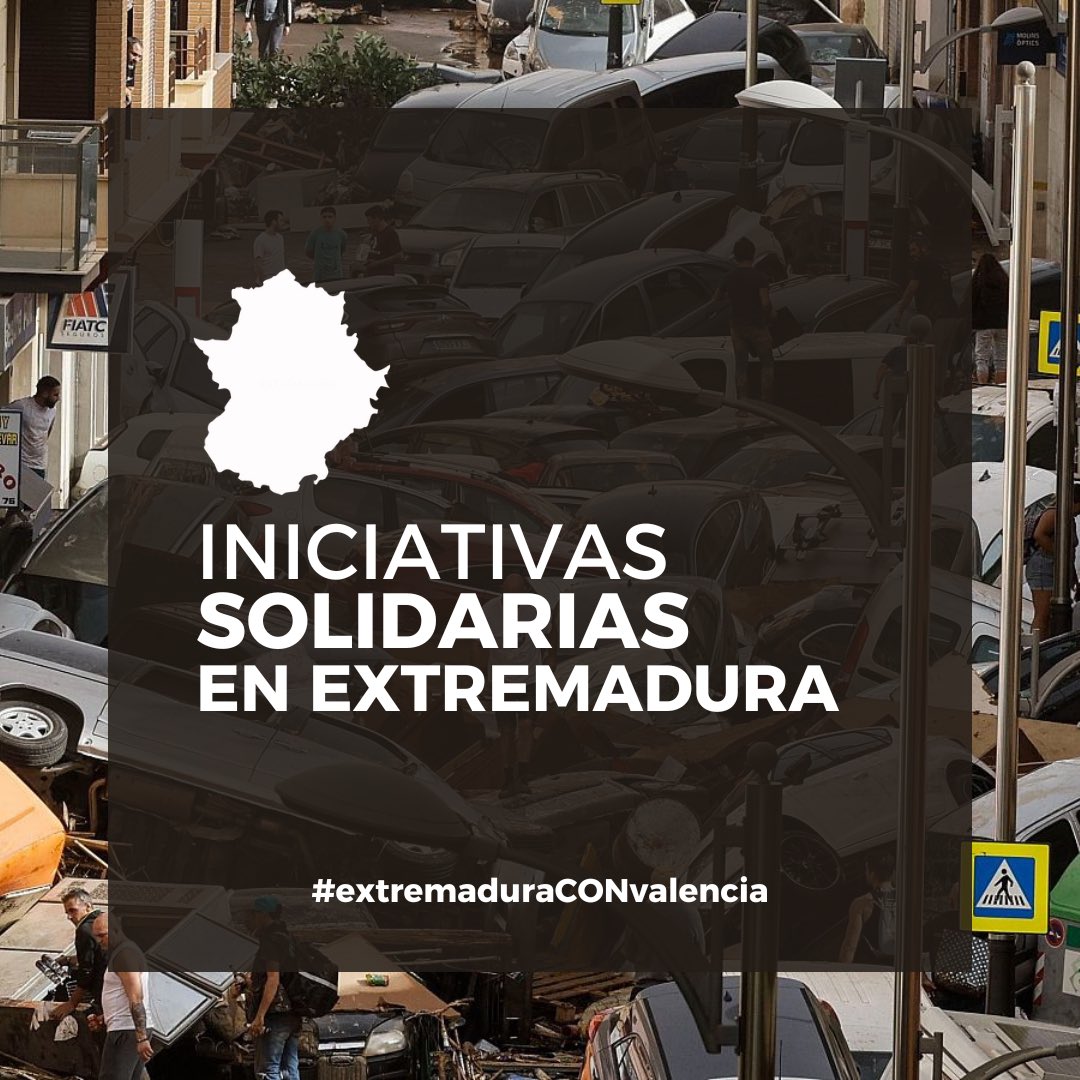 SergioParra97's tweet photo. 🧵 En este HILO tienes las acciones solidarias que se están llevando a cabo en #Extremadura para ayudar a #Valencia.

✉️ Si conoces alguna en tu pueblo o ciudad, escríbeme por privado y la añadimos. https://t.co/RIeXMZfm2F