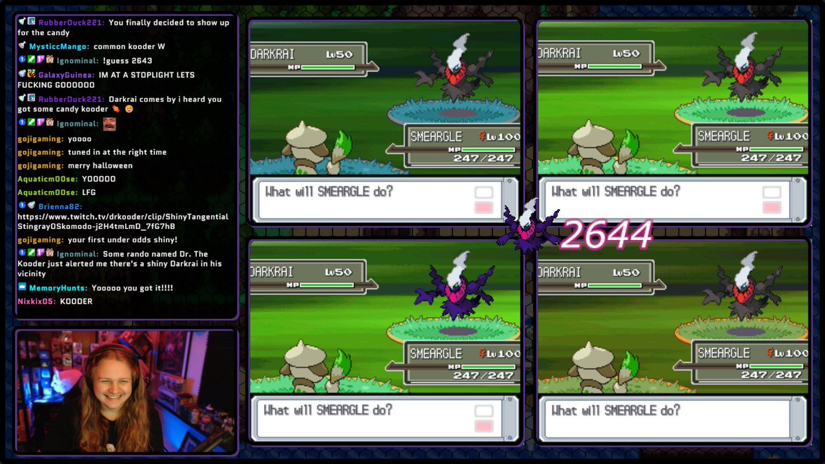 DrKooder's tweet photo. Perfect way to spend Halloween! Darkrai hunt finished right on time! Nice quick one too!

“Hewwo Pwincess!” 

#ShinyPokemon #Pokemon https://t.co/136GmMN9jF
