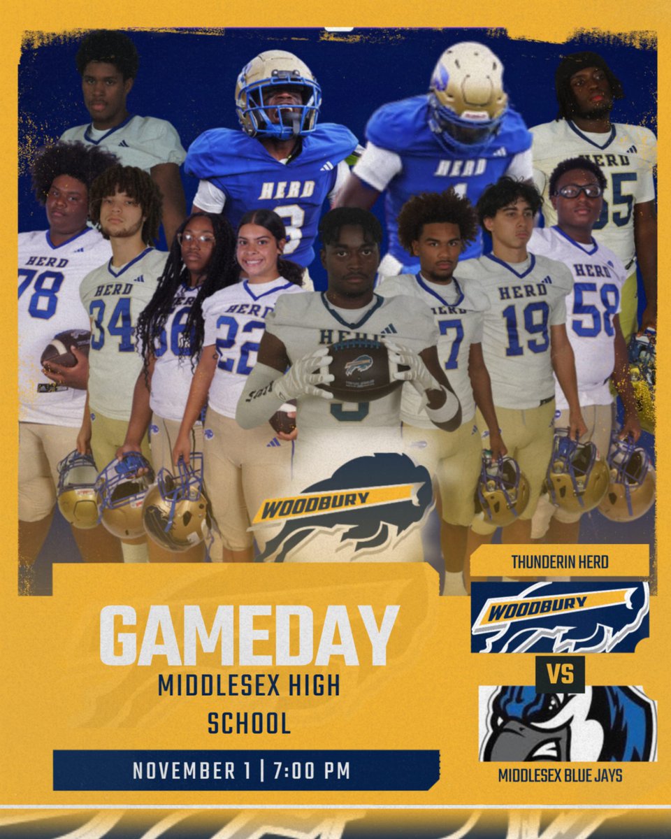 PLAYOFF TIME!!! Tonight our Thundering Herd Football team heads to Middlesex High School for the 1st Round of the NJSIAA Football Playoffs. Best of Luck to our players and coaches! #GOHERD