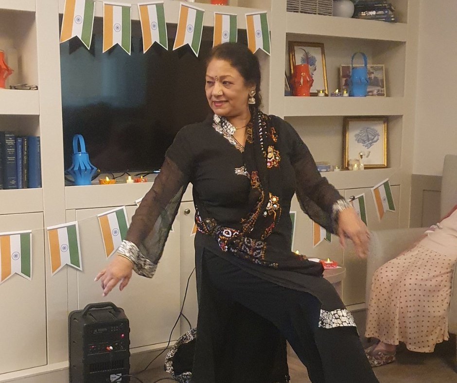 LidderCare's tweet photo. Celebrating Diwali at Newgate Lodge Care Home✨

We were entertained by an incredible dancer who shared the stories behind her performances and even taught our residents some moves💃

It was a joyful occasion filled with laughter and happiness!

#Diwali #Diwali2024 #carehome https://t.co/0Ncf6SfkHh
