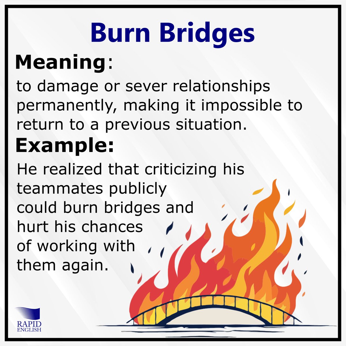 RapidEnglish4u's tweet photo. Write a sentence using the idiom : ) https://t.co/1oyyLfrPiz