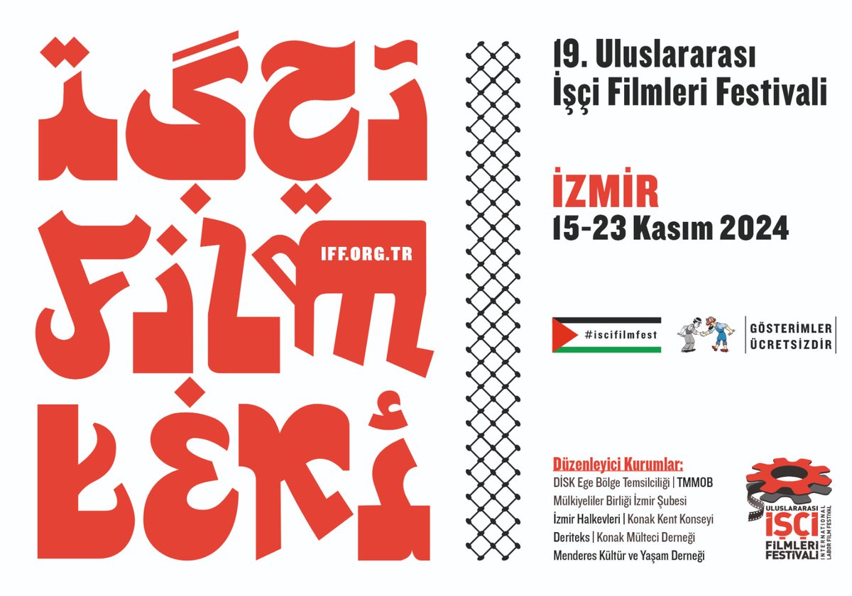 iscifilmfest's tweet photo. 🎥 19. Uluslararası İşçi Filmleri Festivali yolculuğuna İzmir'den devam ediyor. 15-23 Kasım tarihleri arasında İzmir'de düzenleyeceğimiz festivalimizde gösterimler ve söyleşilerle seyircilerle buluşacağız.

Programın ayrıntıları için bizi takipte kal 💫 https://t.co/GFX2KOLZCg