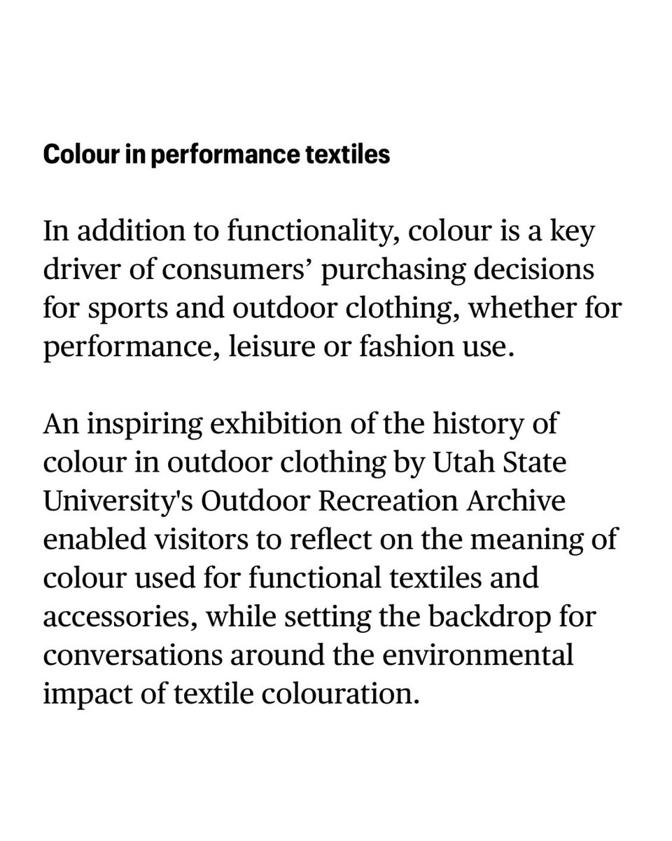 Outdoor_Archive's tweet photo. Great feature by Anne Prahl about @PerformanceDays and our exhibit with @usuopdd all about the function of color!

https://t.co/wa7mgvaMCb https://t.co/cVoGvkX5UL