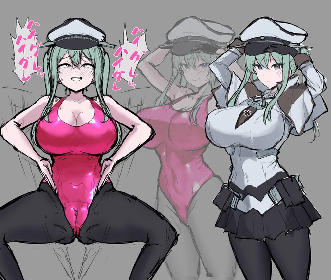 こういうハイレグが透ける演出もっと増えてほしい という供養絵 
