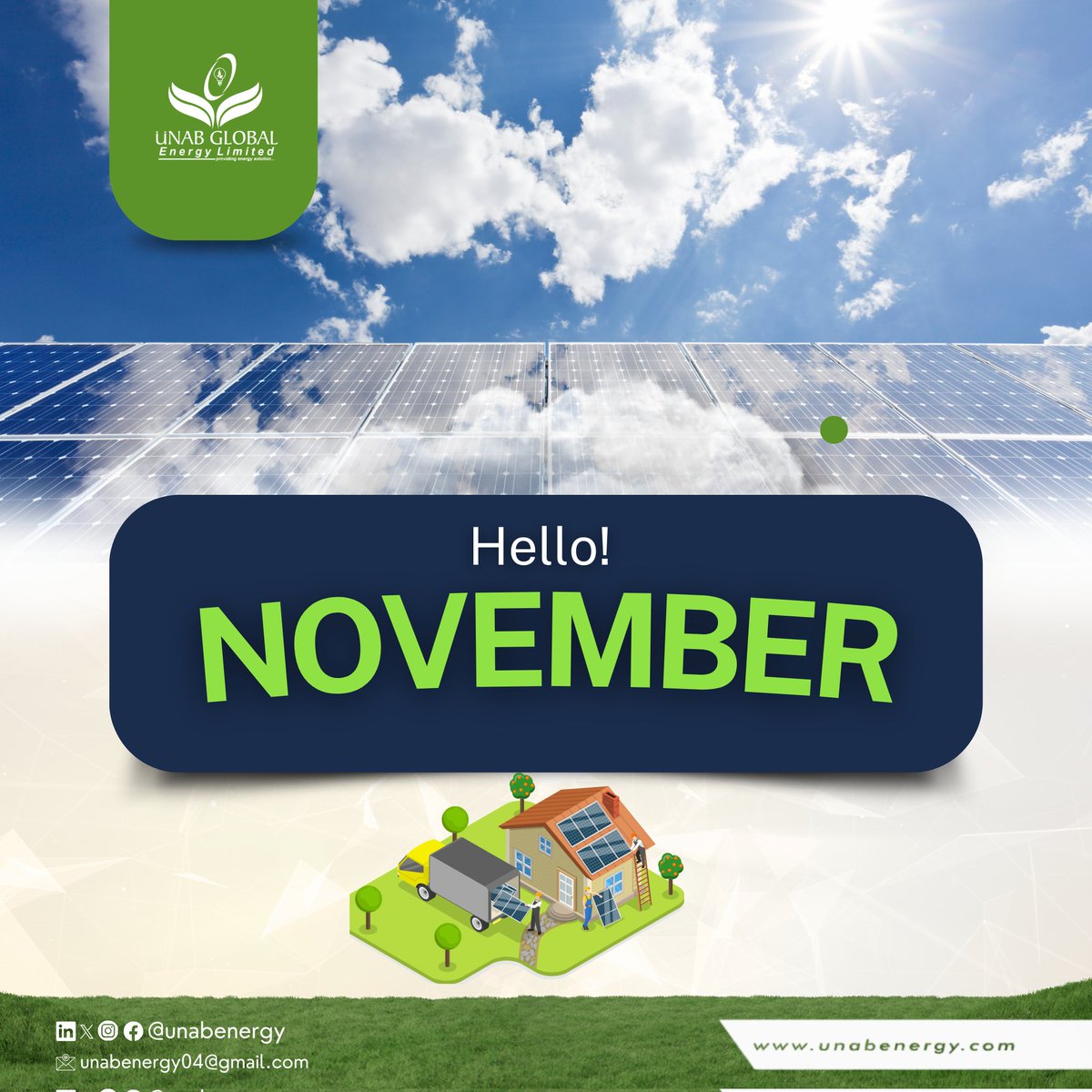 Hello November! ✌😃

As we step into a new month, we wishes you resilience, hope, and growth despite the challenges around us.

Let’s continue striving for a brighter and more sustainable future. Together, we’re powering through, one solar solution at a time.
 Happy November!