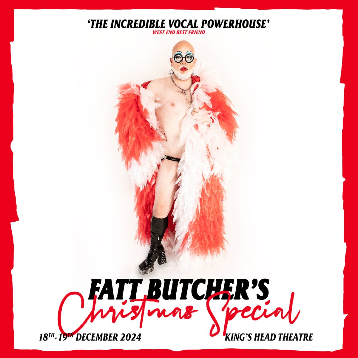 King's Head Theatre (@kingsheadthtr) on Twitter photo 🎅🏻Fatt Butcher’s Christmas Special
18-19 December
<a href="/FattButcher/">Fatt Butcher</a>
Join cabaret superstar and legend-in-their-own-mind Fatt Butcher for an unmissable late night spectacular of cabaret, camp, chaos, conjecture, other descriptive words beginning with ‘c’.
🎟️ kingsheadtheatre.com/whats-on/fatt-… 🎅🏻Fatt Butcher’s Christmas Special
18-19 December
<a href="/FattButcher/">Fatt Butcher</a>
Join cabaret superstar and legend-in-their-own-mind Fatt Butcher for an unmissable late night spectacular of cabaret, camp, chaos, conjecture, other descriptive words beginning with ‘c’.
🎟️ kingsheadtheatre.com/whats-on/fatt-…
