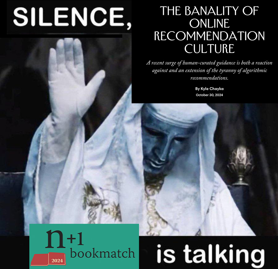 It's that time!! Donate to <a href="/nplusonemag/">n+1</a> and get a link to our v. scientific Bookmatch quiz, which will spit out 10 book recs from n+1 editors, writers, and friends based on your answers. Recs from Mary Gaitskill, <a href="/KindaHagi/">sarah hagi</a>, <a href="/GaryShteyngartg/">Gary Shteyngart</a>, &amp; many more:

secure.givelively.org/donate/n1-foun…
