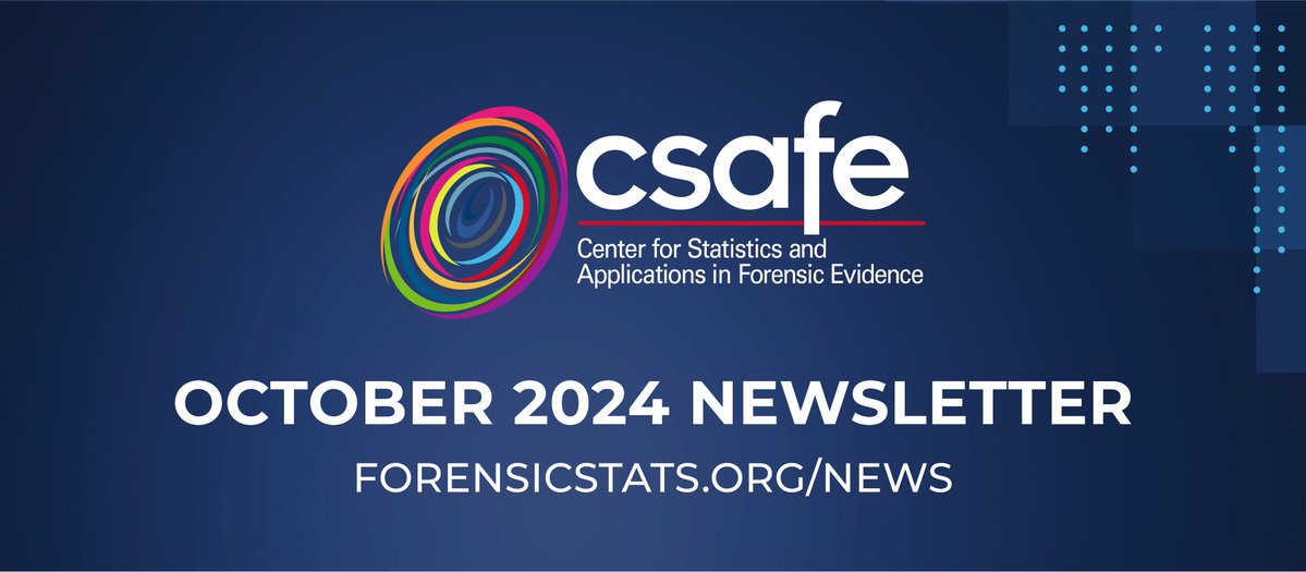 CSAFE_CoE's tweet image. Check Out the Latest CSAFE Newsletter:
• New Publications Available from CSAFE Researchers
• CSAFE Researchers Share Insights at National Academies Meeting
• CSAFE Presenting at Forensics@NIST
• New Courses on CSAFE Learning
Read more: mailchi.mp/d0a966c07db9/c…