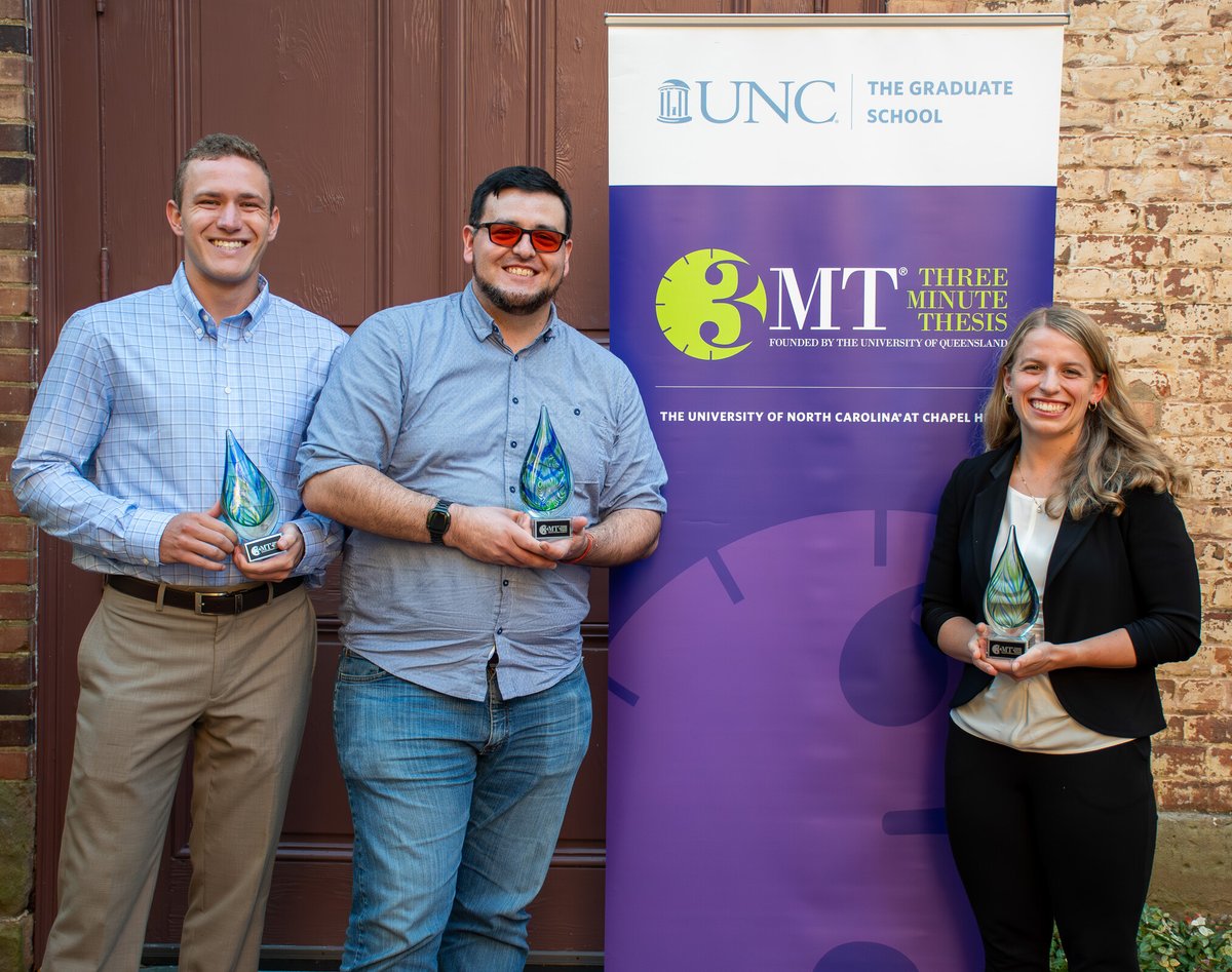 UNC_GradSchool's tweet photo. 🏆 Ten Carolina graduate students challenged themselves to present complex research findings to a general audience in under three minutes.

Read the full story here: https://t.co/1J8xKMtrnU https://t.co/GcipEuVoc5
