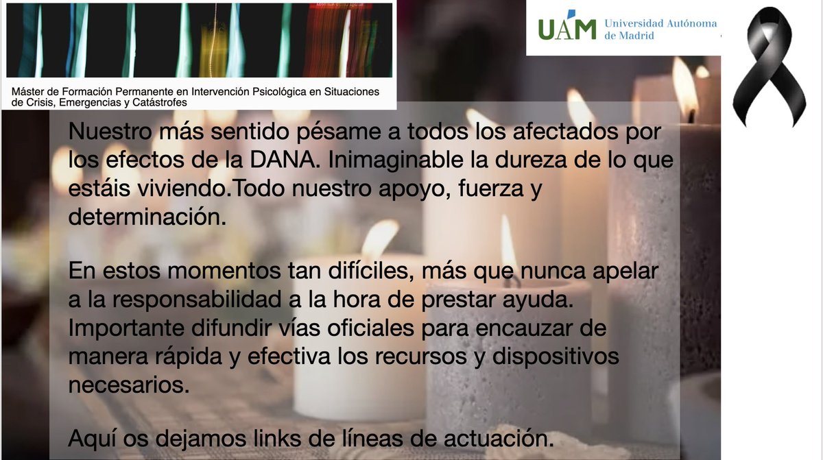 Para voluntariado en intervención psicóloga: proteccion_civil@gva.es con asunto "Voluntariado DANA" (necesaria experiencia y formación en psicología de las emergencias)
Atención a personas:  opside@uji.es Donaciones de alimentos: ocds@uji.es
Cruz Roja: www2.cruzroja.es/-/ayuda-emerge…