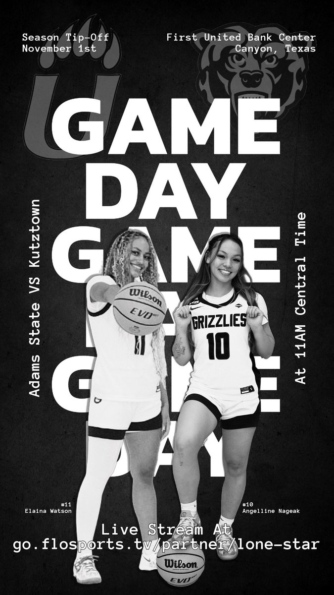 AdamsStateU_WBB's tweet photo. The wait is over, Grizzlies! Tip-off at 11 AM CT—let’s go to work and make it count
#GrizzUp #SharkMindset #GameDay https://t.co/mt4QKdmZ31