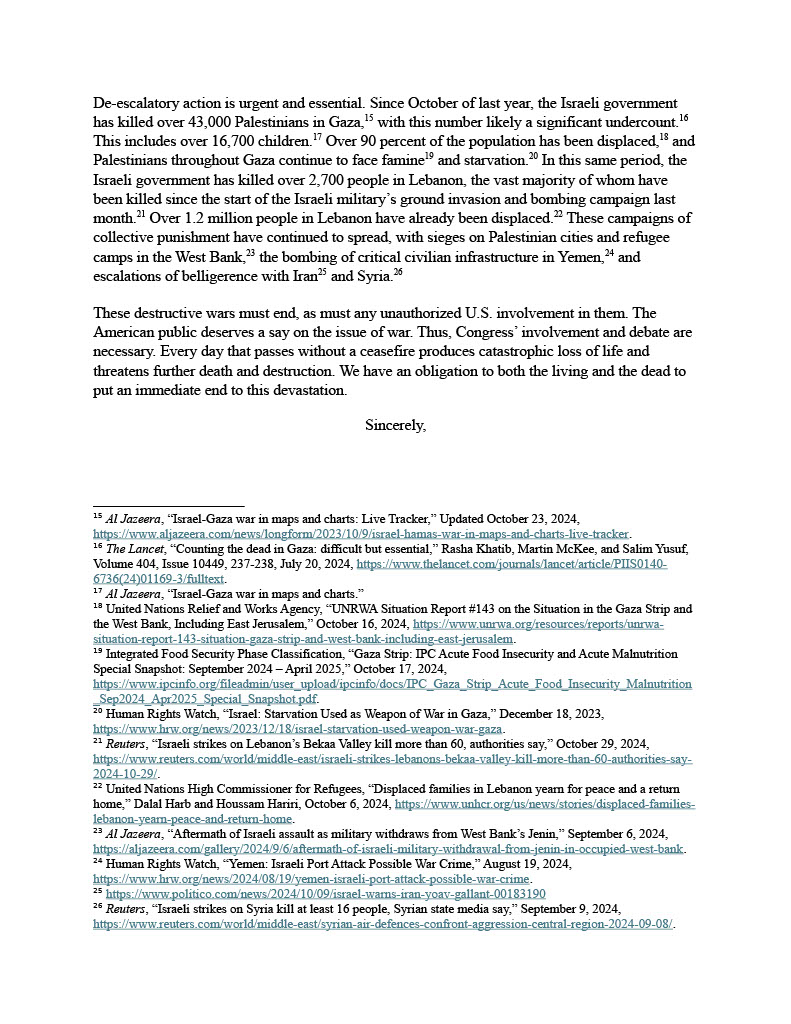 Congresswoman Rashida Tlaib (@reprashida) on Twitter photo Congress has not authorized the US military to engage in the Israeli government’s expanding regional war, as required by the Constitution. We’re sending a letter to <a href="/POTUS/">President Donald J. Trump</a> requiring a detailed account of US involvement with Israeli forces in Gaza, Lebanon, Iran, Yemen, and Syria. Congress has not authorized the US military to engage in the Israeli government’s expanding regional war, as required by the Constitution. We’re sending a letter to <a href="/POTUS/">President Donald J. Trump</a> requiring a detailed account of US involvement with Israeli forces in Gaza, Lebanon, Iran, Yemen, and Syria.