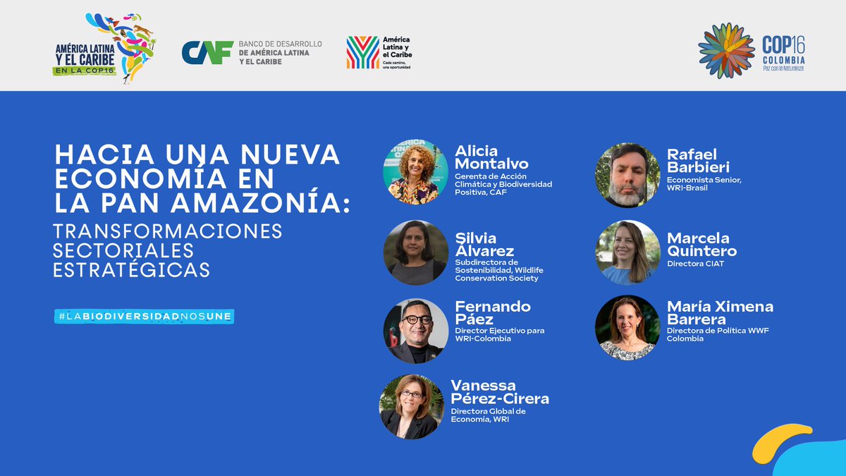 🌎 #EnVivo ¡Último día de CAF en la #COP16! Únete al evento Hacia una Nueva Economía en la Pan Amazonía: Transformaciones Sectoriales Estratégicas.

Junto a <a href="/WorldResources/">World Resources Institute</a>, debatimos cambios estructurales clave para avanzar hacia una Amazonía carbono-neutral, restaurativa y