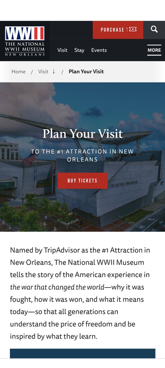 tedkerwin's tweet photo. I find it hard to believe the WW2 museum is the number one attraction in New Orleans. https://t.co/VVUVC7t0cX