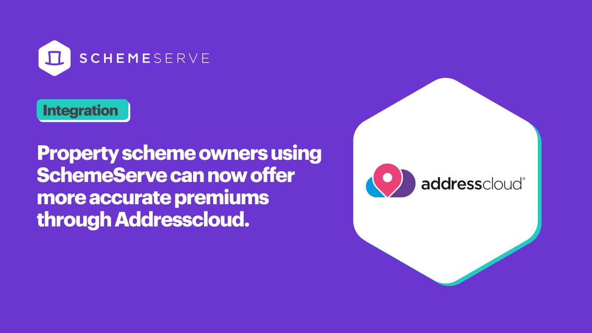 We just love a good integration at SchemeServe... 😏

<a href="/Addresscloud/">Addresscloud</a> is a huge step forward for all property scheme owners who want to offer more accurate premiums, with its ability to return both UDPRN as well as UPRN. 👀💪 

#insurance #propertyschemes #insurtech