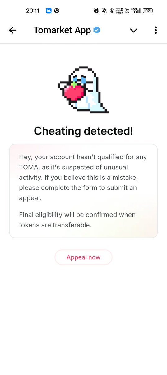 kohlisim_'s tweet photo. Why they have banned my account?
I didn't cheat nor I have used any bot in the game ๐๐ญ
#Tomarket
#cheatingisbad
#TOMA_IKUTA10
@Oliver_Tomarket
@TomarketCrew https://t.co/bEihatjQT3