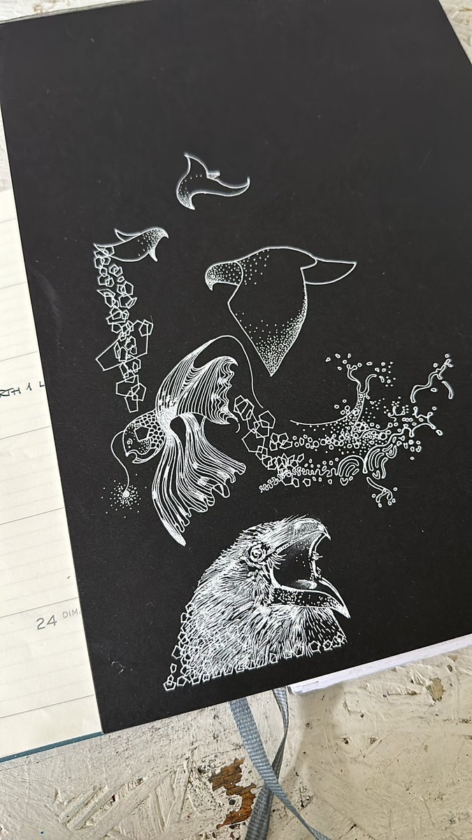 russ_snedker's tweet photo. Sitting around doodlin’ #tgifriday #whiteink https://t.co/tKT0EkOj2F