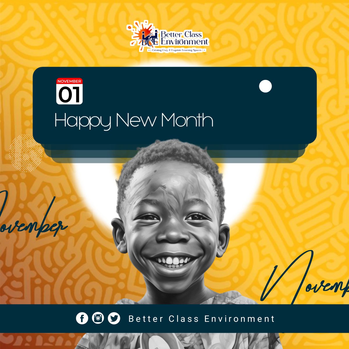 bce4allkids's tweet photo. Happy New Month BCE Tribe!๐ค๐
Hereโs to a November filled with joy, growth & gratitude.๐๐
Let's make every moment count and embrace all the opportunities it has to offer. Cheers to a fulfilling November ahead!โ๐งก
#BCE #HappyNewMonth #November2024
#BetterClassEnvironment https://t.co/uQM4zqOmnT