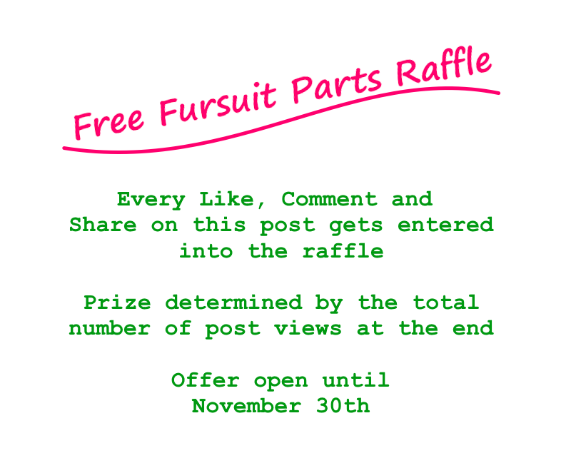 Might be my last month here, but I'm doing something big. As the post says, share this around and maybe win fursuit stuff.

The more people see you sharing the offer, the bigger the prize gets.

I'll probably do something similar on the other site later.