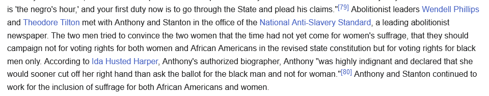 insideOpen's tweet photo. @JadenCunninghm @westonpagano It's also just false. Basically, back then, some argued that it was politically easier to first get the vote for all men and only afterward try to get women the right to vote. She didn't like that idea, she wanted to work towards voting rights for all. https://t.co/cwotFsYWv0