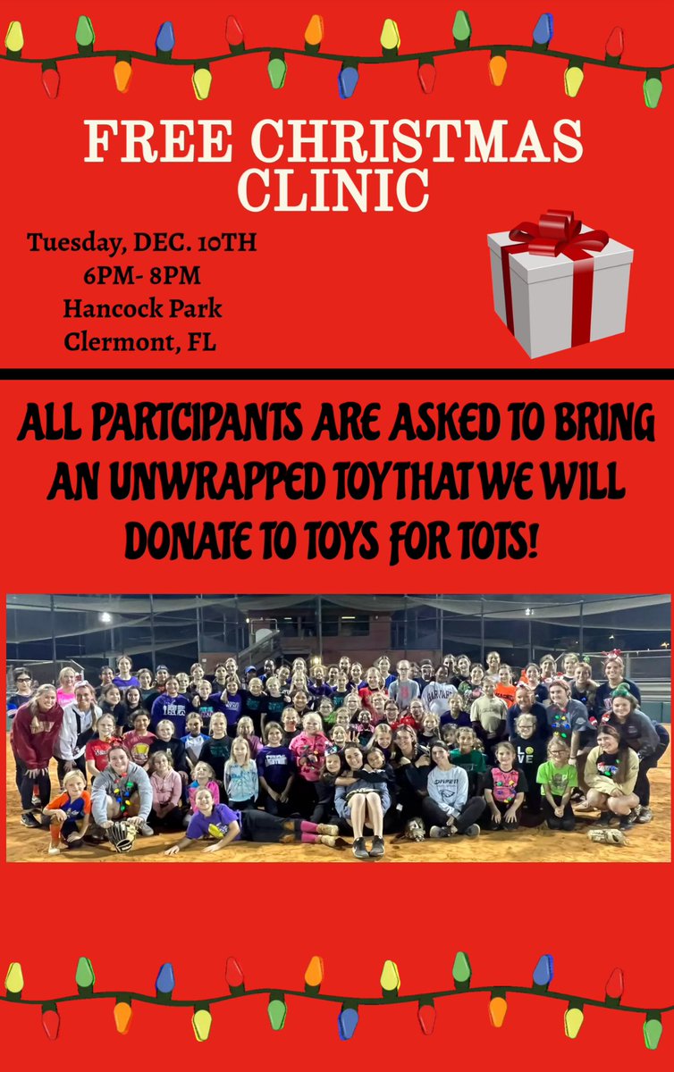 My favorite event of the year!

College coaches, college players, college commits, and awesome instructors coming together to give back to the community! 

Can’t wait! 🥎