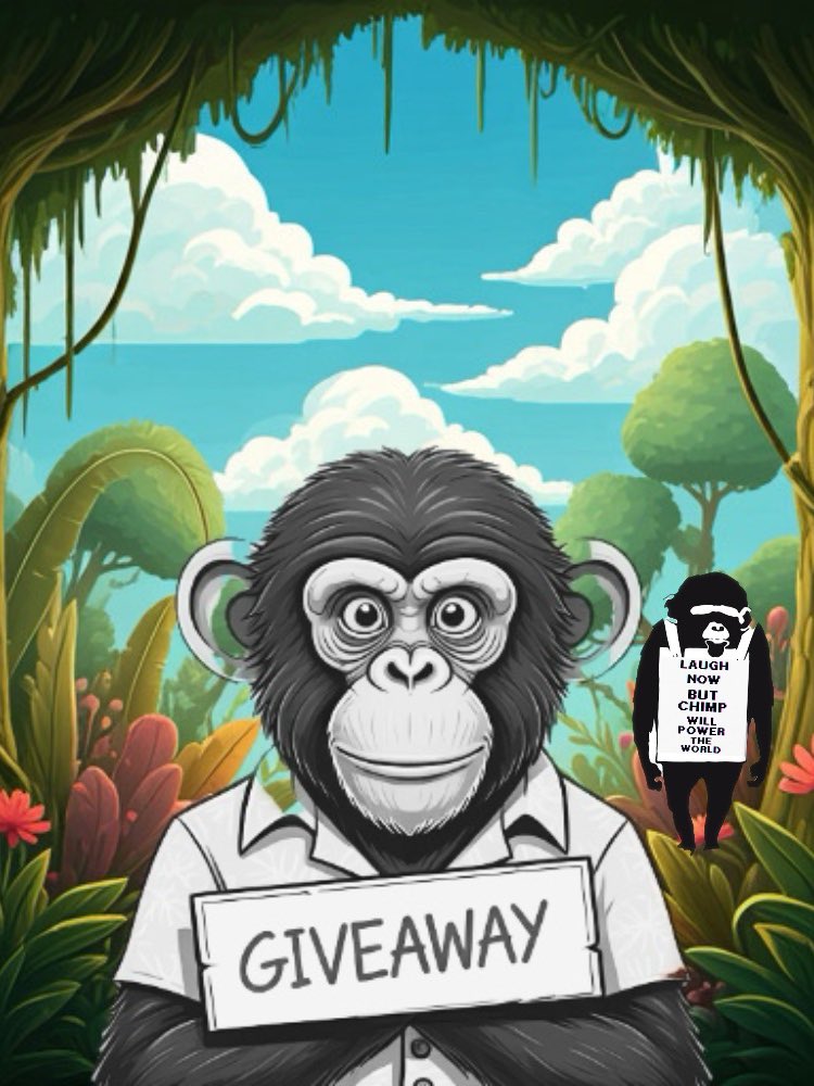 DextaLabs's tweet photo. 🚨 The GIVEAWAY is today $chimp fam! 🚨 

Requirements: ‼️ 
Must have at least 500 $chimp
Must have $chimp wallet
Like this post
Repost it and share with you friends, family and favorite stripper. 

LFG $CHIMP https://t.co/fDeJeQxZNw