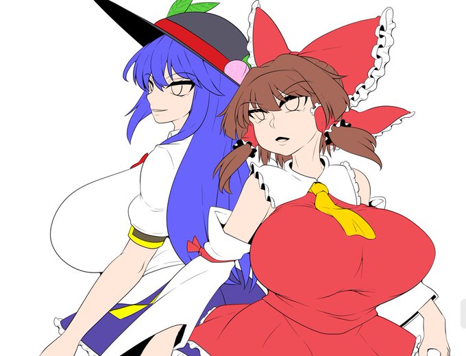 キリッとした顔で妖怪退治する霊夢てんこ途中 