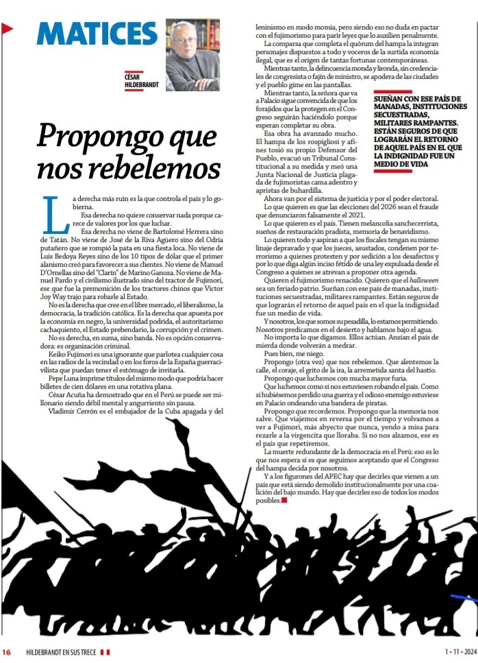 ensustrece's tweet image. "Propongo (otra vez) que nos rebelemos. Que alentemos la calle, el coraje, el grito de la ira, la arremetida santa del hastío.
Propongo que luchemos con mucha mayor furia.
Que luchemos como si nos estuviesen robando el país. Como si hubiésemos perdido una guerra y el odioso…