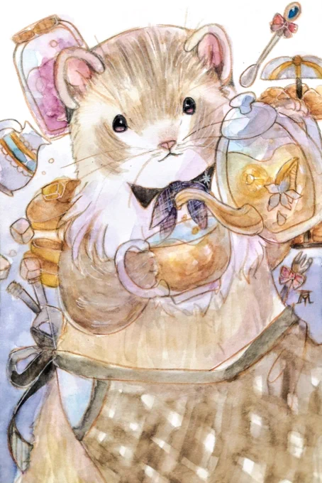 一息淹れながら #紅茶の日 #ふる絵