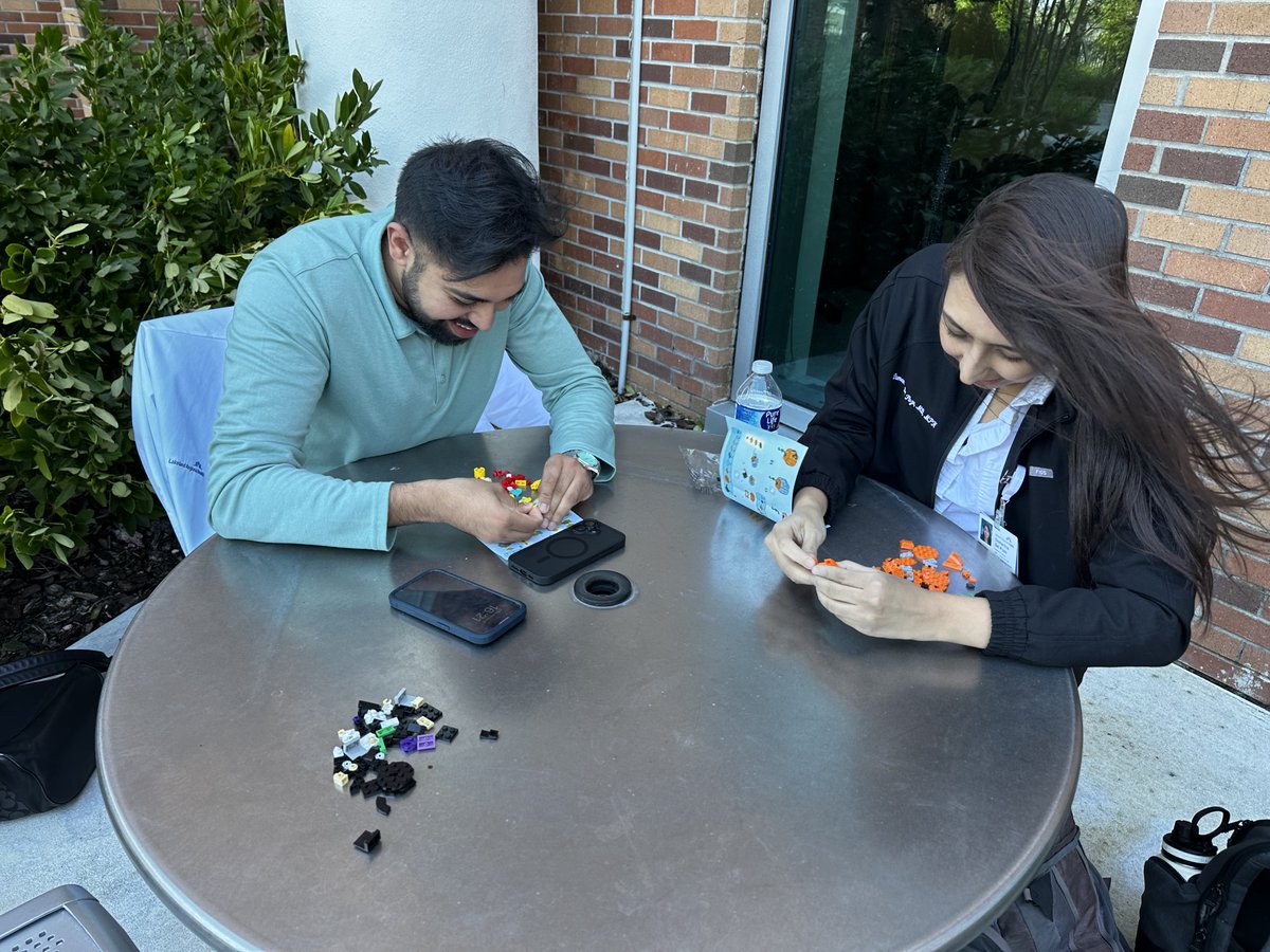 LRHGME's tweet photo. π Wellness Hour fun! Every last Friday, our transitional year residents unwind with Halloween-themed Legos π§±, enjoying the cool outdoor breeze π while catching up with friends. A perfect way to recharge and embrace the season! #WellnessHour #ResidentLife #SpookySeason https://t.co/bdKxPJMFVn
