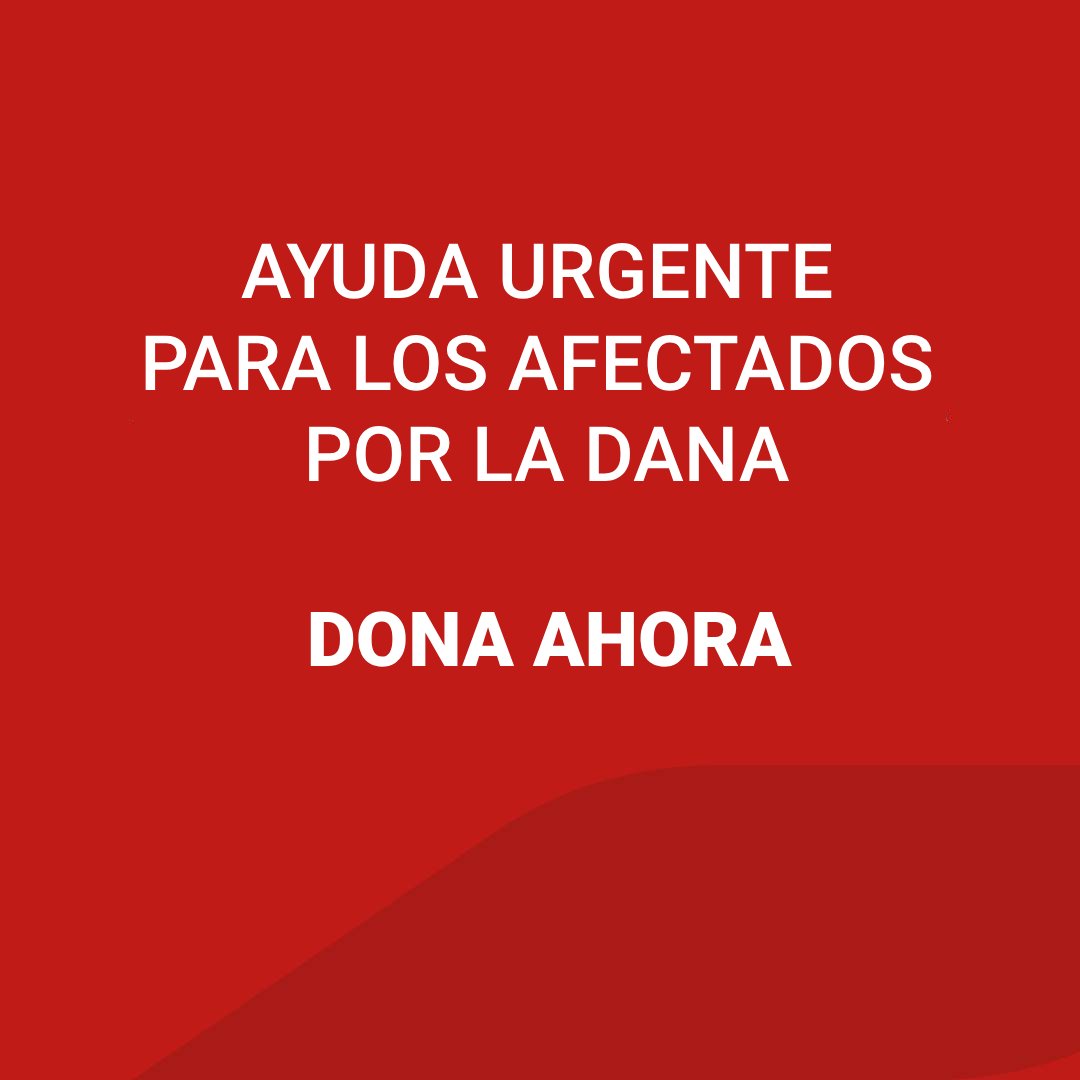⚠️ Ayuda urgente para los afectados por la DANA ⚠️ Abrimos una línea de donación en colaboración con Cruz Roja. ¡Necesitan nuestra ayuda inmediata! GENERALI donará 1 euro por cada euro donado (*). 
Dona aquí: bit.ly/Afectados_DANA… 

(*) Hasta 250.000 euros
